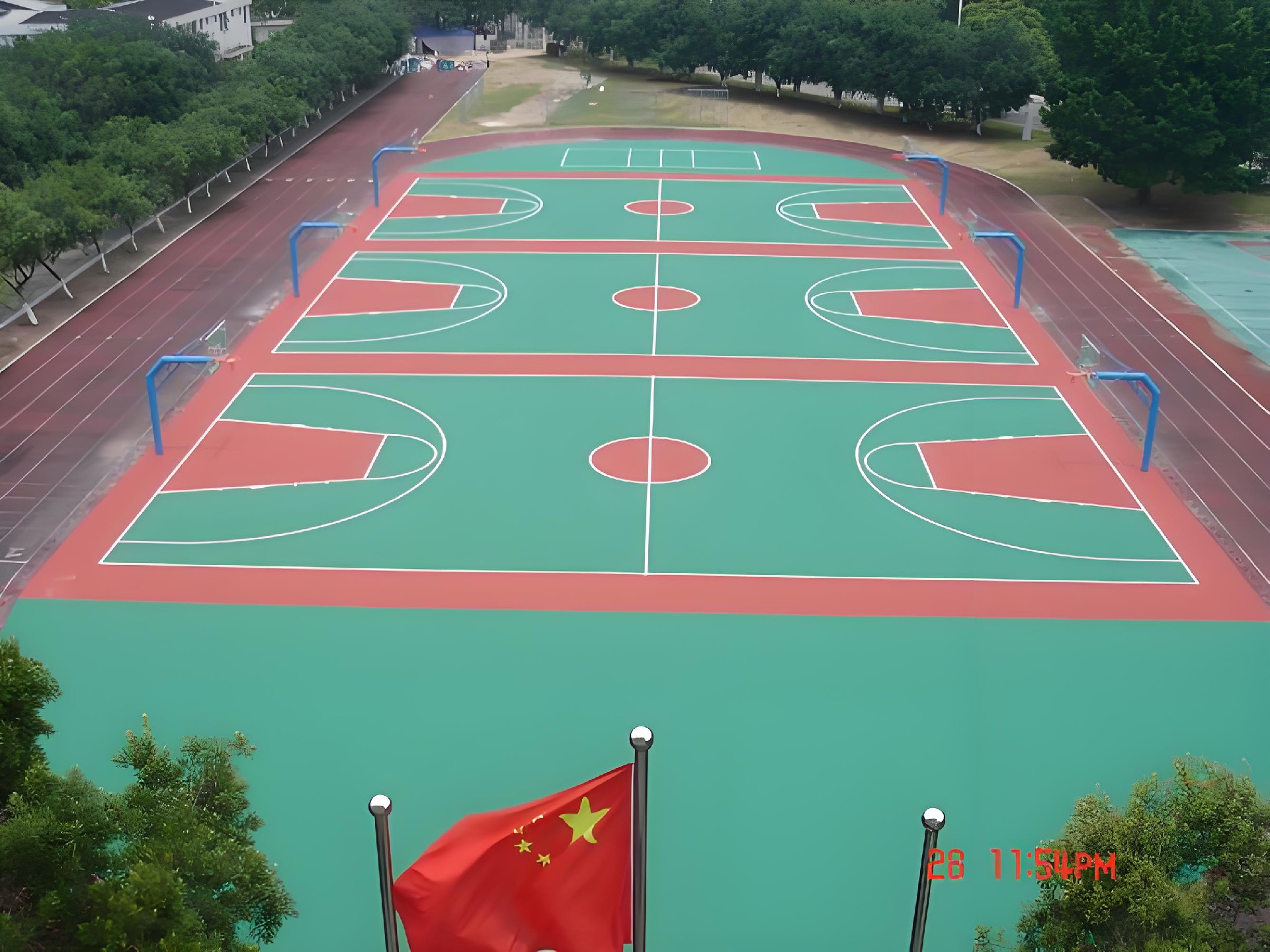 硅pu籃球場彈性層