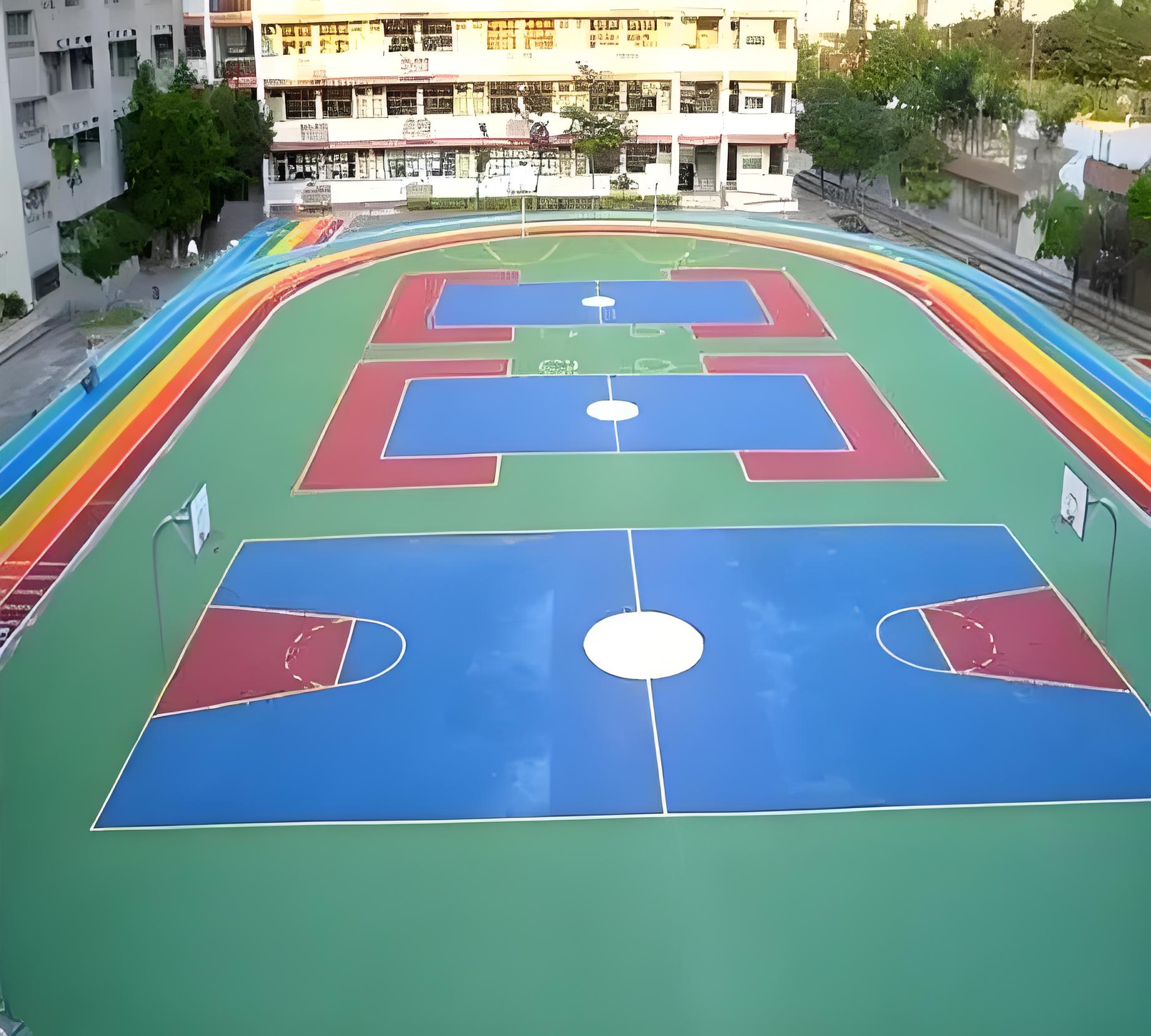 復合型硅PU塑膠籃球場 復合型硅PU塑膠籃球場